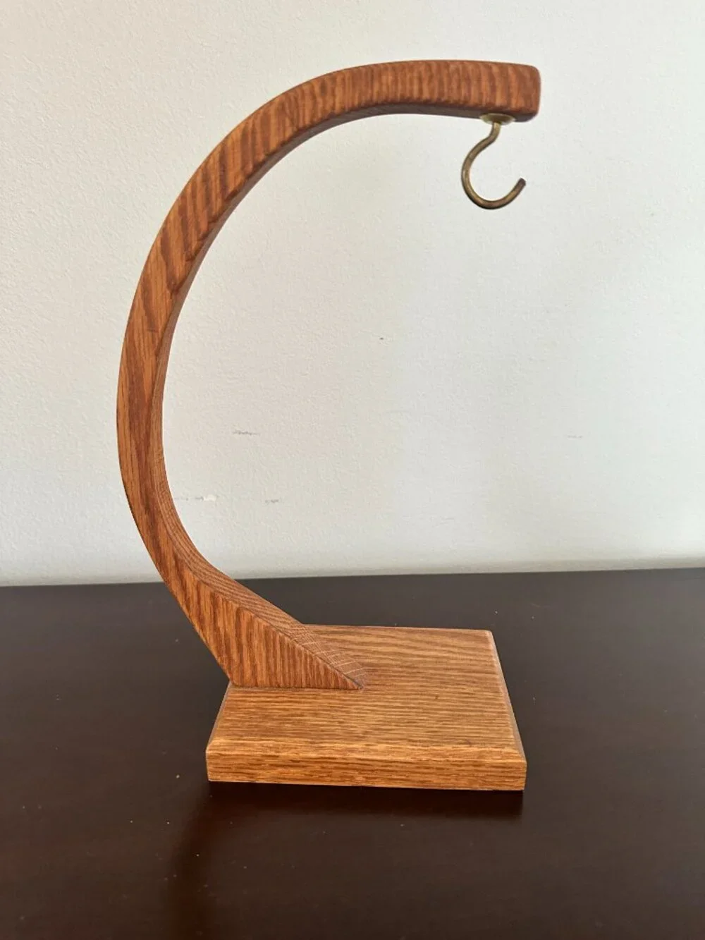 MCM Minimalist Bamboo Wood Banana Hanger Holder Countertop Hook Stand